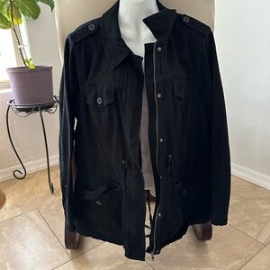 Torrid black military style plus size jacket 1X 
Casual long sleeve